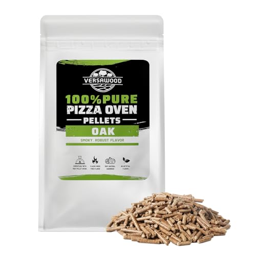 VERSAWOOD Oak Wood Pellets – 100% Natural Hardwood for Pizza Oven & Smoker – Kiln-Dried, Additive-Free Fuel – Compatible with Ooni & Pellet Pizza Ovens – 10lb Bag