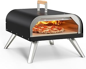 WOOCIT 12" Multi-Fuel Outdoor Pizza Oven – Reaches 720°F, Versatile Wood or Propane P