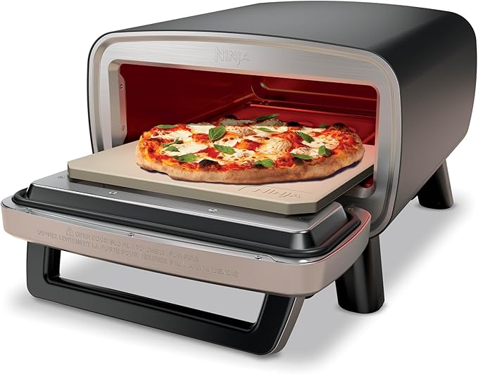 Ninja Artisan Electric Outdoor Pizza Oven with Stone | 12-inch Pizza in 3-minutes | 700F Max Temp | 5-in-1 Functionality – Pizza, Bake, Broil, Proof & Warm | Makes Full Meals | Gra
