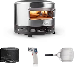Solo Stove Pizza Oven 21" x 16" Stainless Steel Propane Outdoor Pizza Oven Bundl
