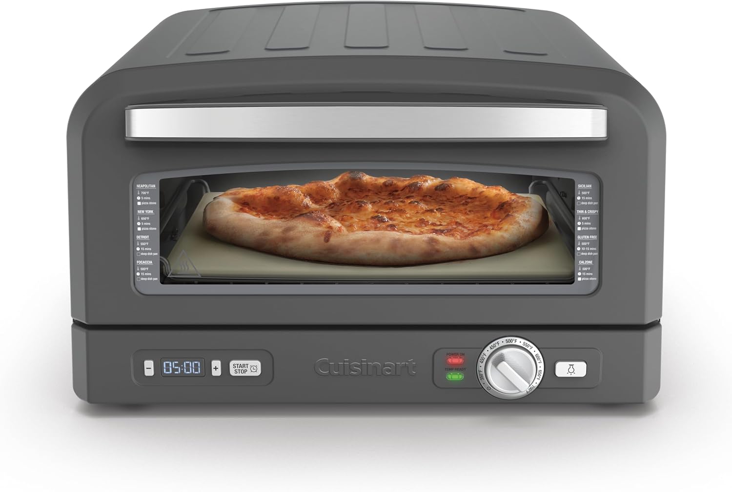Cuisinart Indoor Pizza Oven – Bake 12” Pizzas in Minutes – Portable Countertop Pizza Oven – Matte Black Stainless Steel - ...