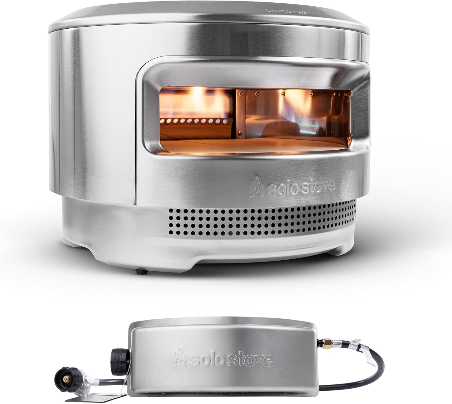 Solo Stove Pi Pizza Oven, Wood & Gas Burner | Incl. Stainless Steel Outdoor Maker, Burning Assembly, Burner, Cordierite St...