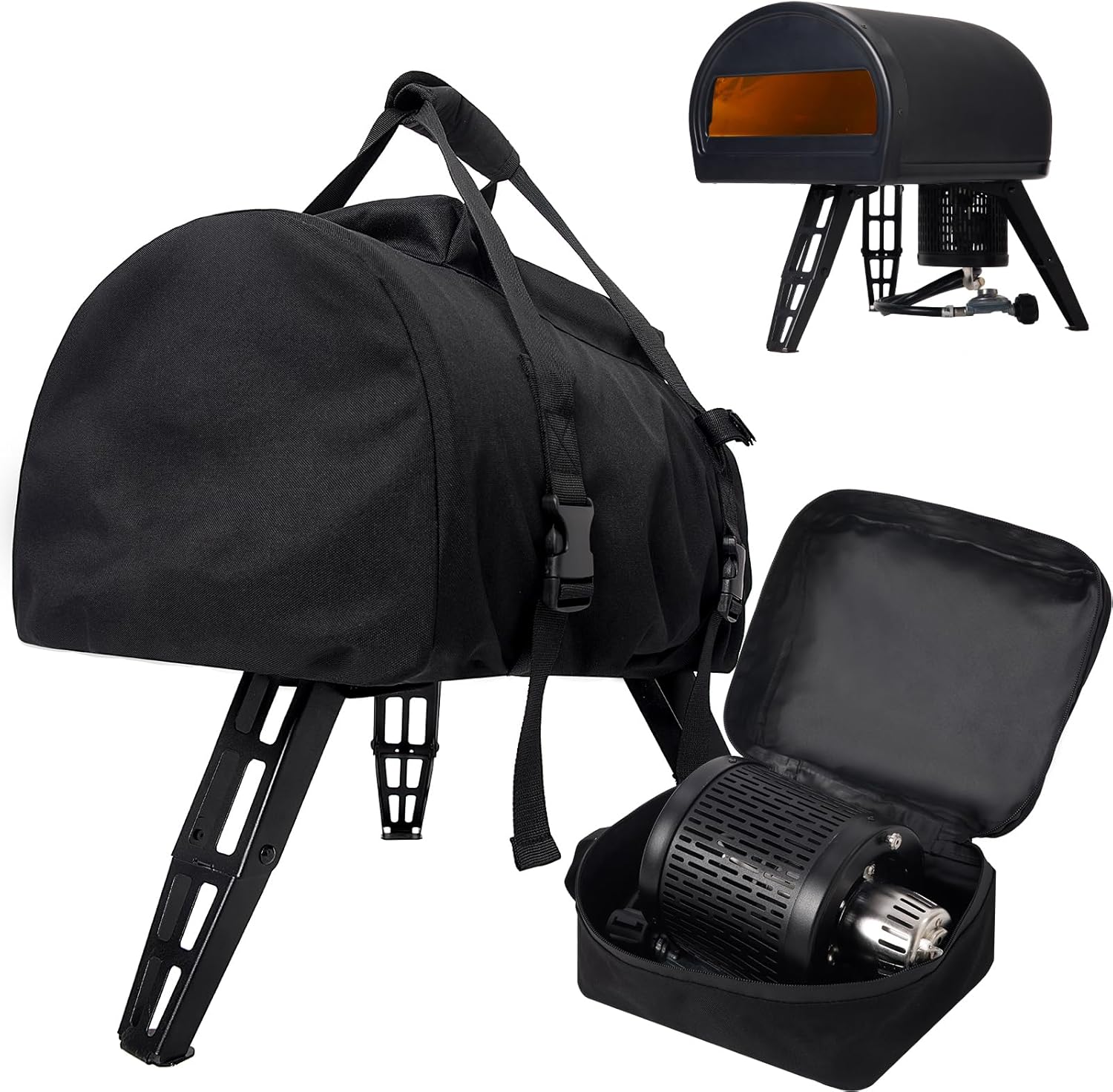 Waterproof Cover for Gozney Roccbox Pizza Oven with Separate Wood Burner Storage Pouch, Large Top Pocket for Gozney Pizza ...